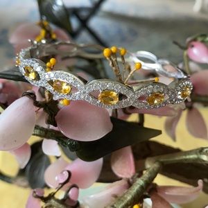 Vintage 925 citrine & white sapphire bracelet